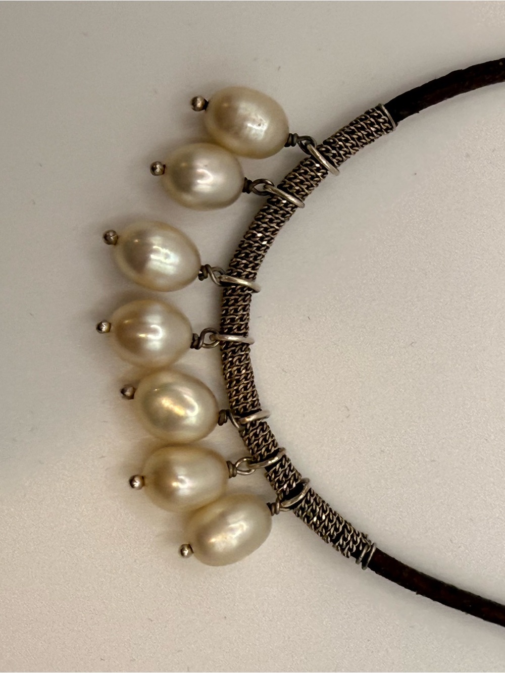 Silpada Pearl Drop Necklace - Cream Pearls with Silver Accents